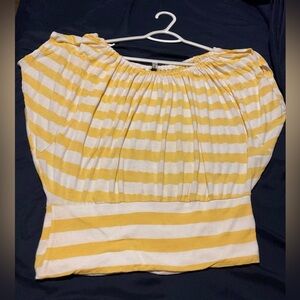 Yellow Stripes Blouse Size Medium… Very casual
